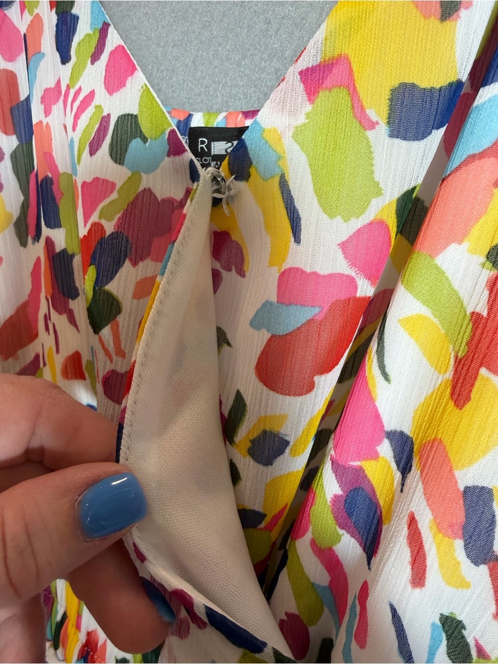 Colorful Rainbow Print Sleeveless Mini Dress Romper Small White Flowy - Picture 6 of 15